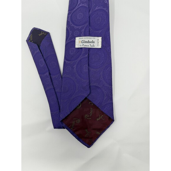 Vintage Gimbels Tie Mens Purple Paisley Silk Neckwear Prince Igor Burma 70s 80s - Picture 3 of 5